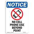 Signmission OSHA Notice Sign, 14" Height, No Cell Phone Use Sign With Symbol, Portrait, NS-D-1014-V-14417 OS-NS-D-1014-V-14417